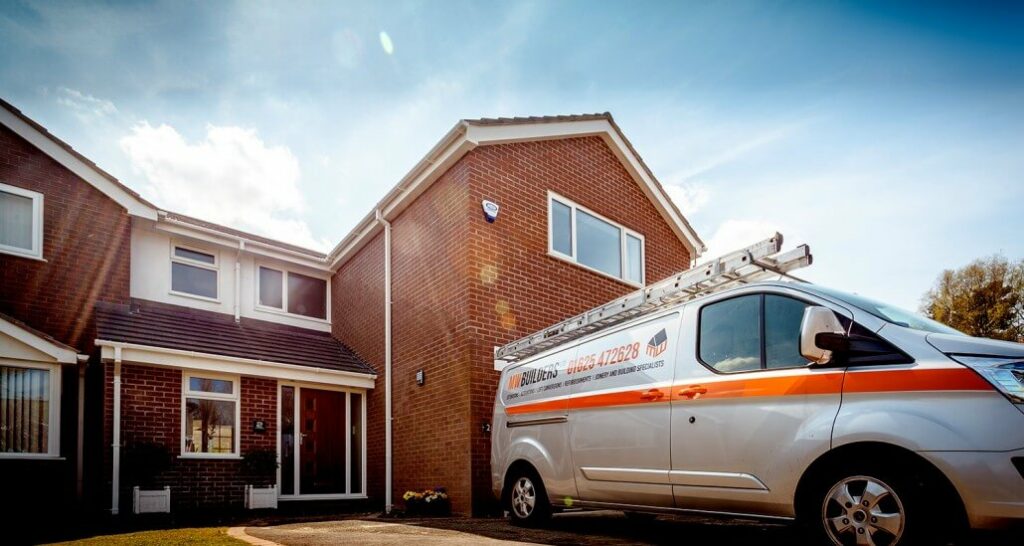 mw builders van in front of a home