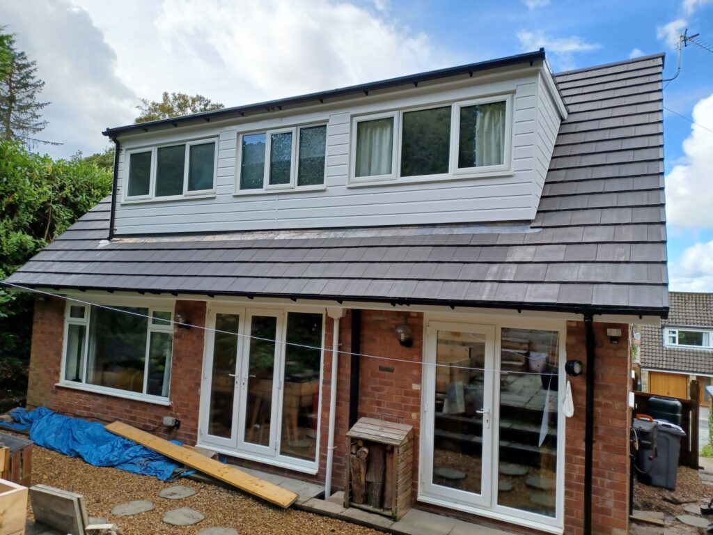 poynton roof extension with new roofing